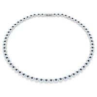 Swarovski Una Angelic Tennis necklace, Round cut, Blue, Rhodium plated 5733402