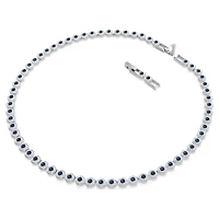 Swarovski Una Angelic Tennis necklace, Round cut, Blue, Rhodium plated 5733402