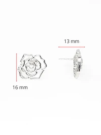Sterling Silver 0.04cttw Diamond Flower Earring