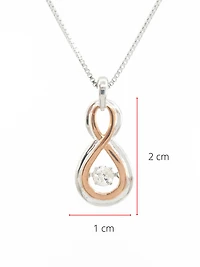 Sterling Silver and 10K Rose Gold 0.18cttw Canadian Diamond Pendant, 18"