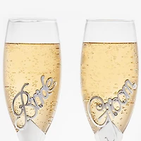 Bride & Groom Toasting Flutes