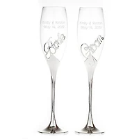 Bride & Groom Toasting Flutes