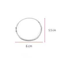 10K White Gold 0.56cttw Diamond Bangle, 7"