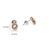 10K White and Rose Gold 0.96cttw Genuine Morganite & 0.02cttw Diamond Stud Earrings
