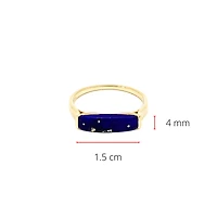 10K Yellow Gold 14mm Genuine Lapis Lazuli Ring, size 6.5