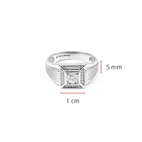 10K White Gold Gents 0.30cttw Canadian Diamond Ring, size 10