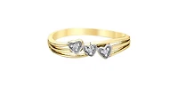 10K Yellow Gold 0.02cttw Diamond Heart Ring, size 6 - 4.5