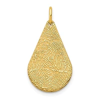 Tear Drop Fingerprint Charm - Sterling Silver