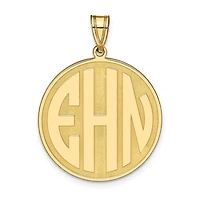 Block Raised Letter Circle Pendants - Sterling Silver
