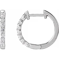 14K Lab-Grown Diamond Hoop Earrings - Gold / Diamonds =