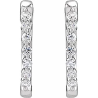 14K Lab-Grown Diamond Hoop Earrings - Gold / Diamonds =