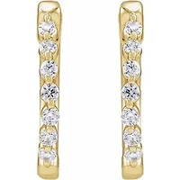 14K Lab-Grown Diamond Hoop Earrings - Gold / Diamonds =