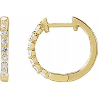 14K Lab-Grown Diamond Hoop Earrings - Gold / Diamonds =
