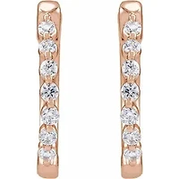 14K Lab-Grown Diamond Hoop Earrings - Gold / Diamonds =
