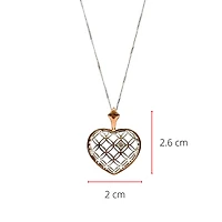 10K White & Rose Gold 0.142cttw Canadian Diamond Heart Necklace, 18"