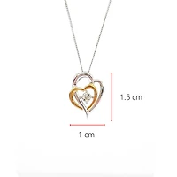 10K White & Yellow Gold 0.15cttw Diamond Heart Pendant, 18"