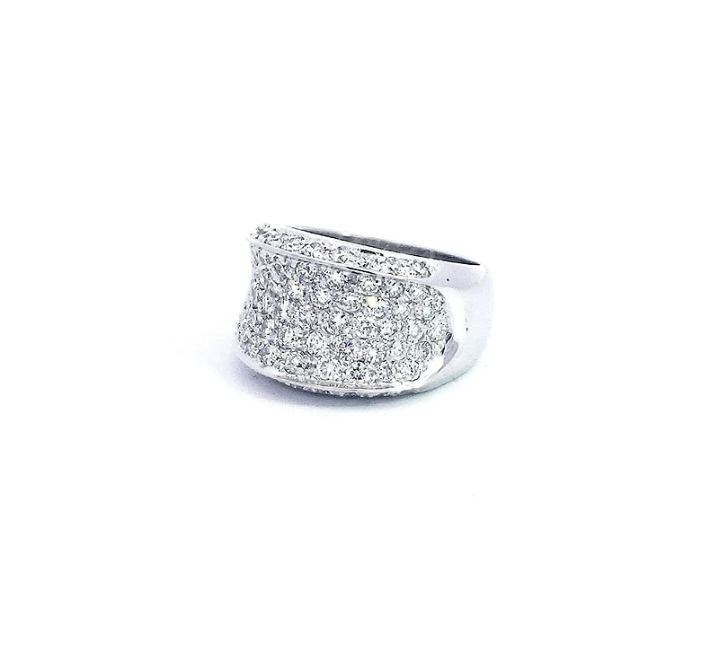 14K White Gold 2.15cttw Diamond Pave Saddle Ring - 4.5