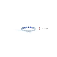 10K White Gold Genuine 2mm White Zircon, Aquamarine, Blue Zircon, Blue Topaz, Tanzanite, Ceylon Sapphire and Sapphire Gemstone Ring, size 6.5 - 4.5