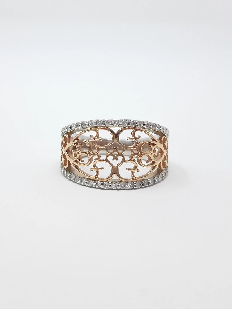 10K White & Rose Gold Diamond Ring