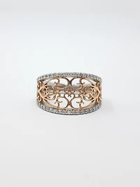 10K White & Rose Gold Diamond Ring
