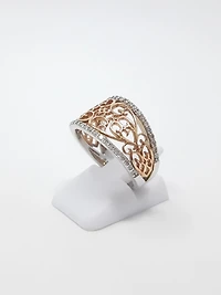 10K White & Rose Gold Diamond Ring