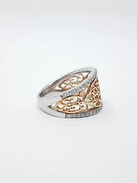 10K White & Rose Gold Diamond Ring