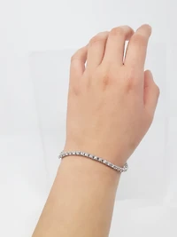 10K White Gold Diamond 1.00cttw round cut Tennis Bracelet