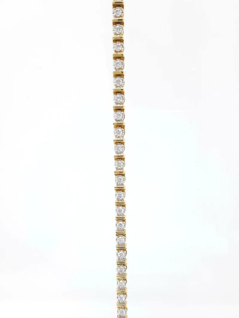 10K Yellow Gold 1.00cttw Diamond Tennis Bracelet, 7"