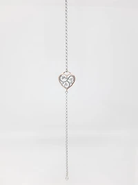 14K White & Rose Gold 0.05cttw Canadian Diamond Bracelet, 7"