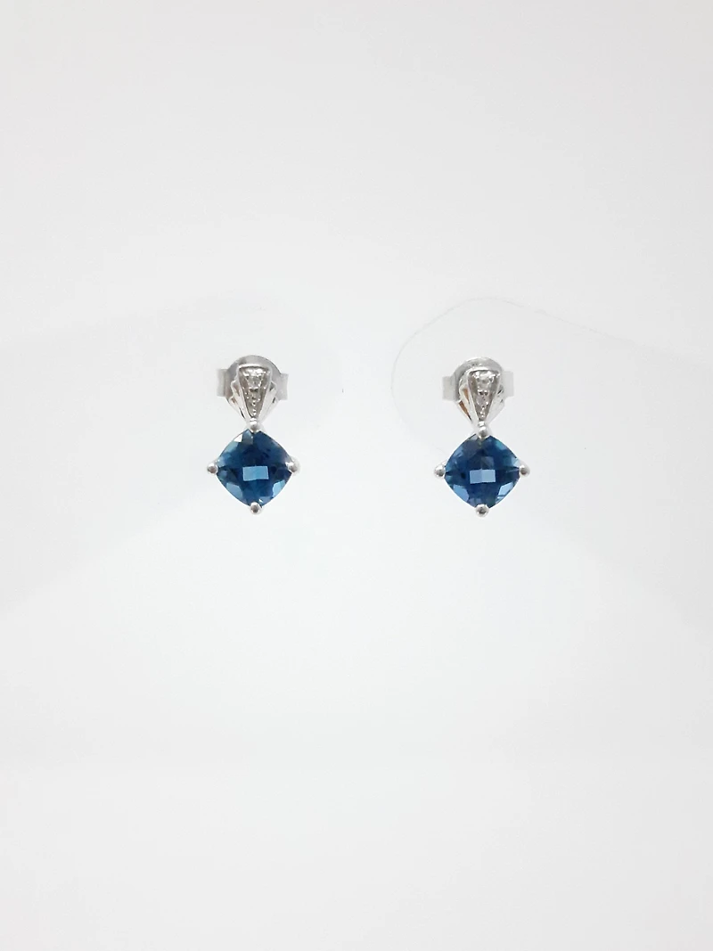 London Blue Topaz and Diamond Earrings