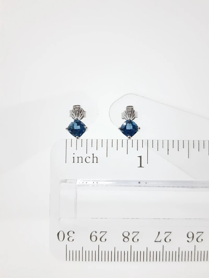 London Blue Topaz and Diamond Earrings