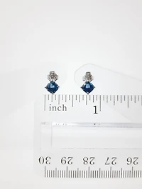 London Blue Topaz and Diamond Earrings