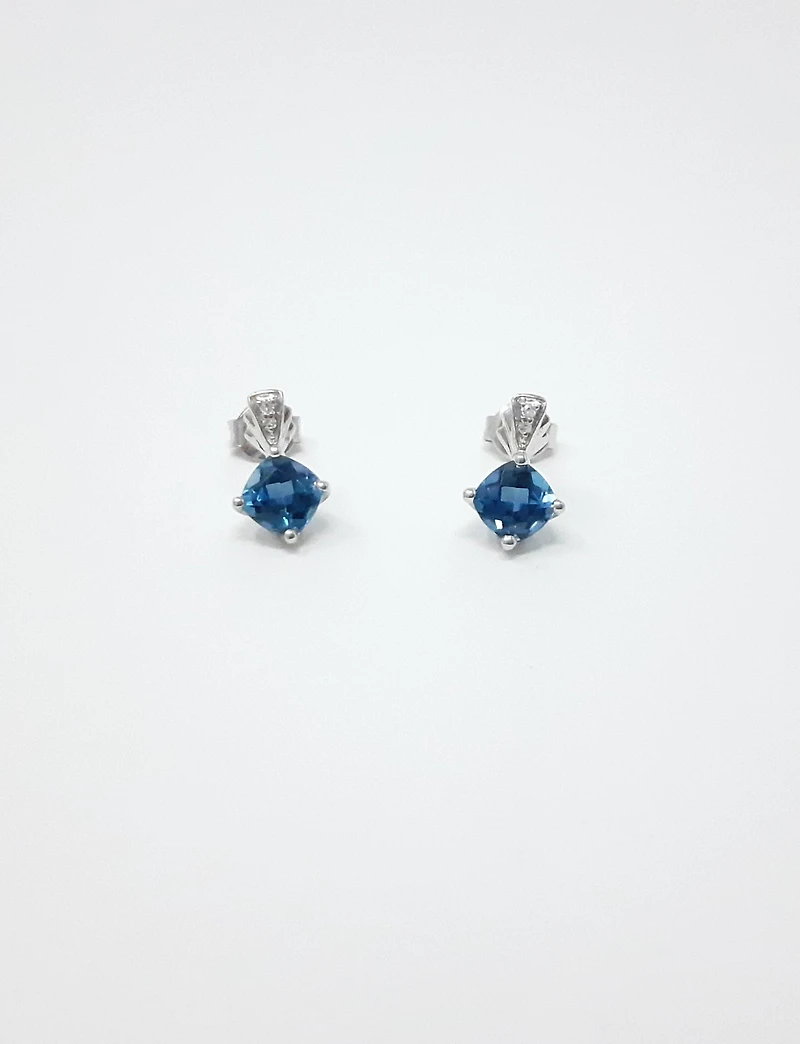 London Blue Topaz and Diamond Earrings