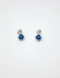 London Blue Topaz and Diamond Earrings