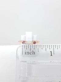 10K Rose Gold 7 x 3.25mm Opal and 2.5mm Pink Tourmaline Ring