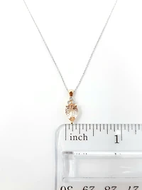 TRACKING - 10K Rose Gold 8x6mm Pear Cut Morganite and Diamond Pendant, 18"