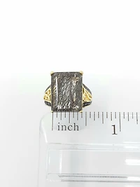 Tourmalinated Quartz and Black Diamond Ring - 4.5