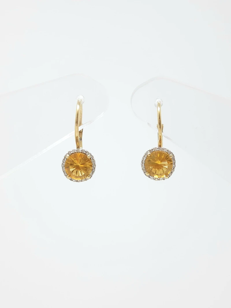 Citrine and Diamond Earrings