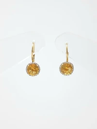 Citrine and Diamond Earrings