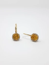 Citrine and Diamond Earrings