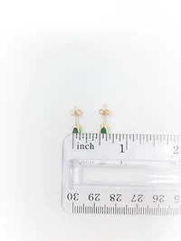 14K Yellow Gold Emerald Stud Earrings