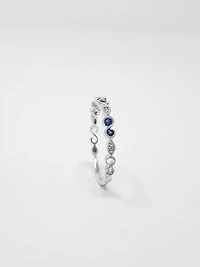 14K White Gold Sapphire and Diamond Infinity Ring