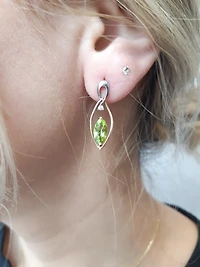 Peridot and Diamond Earrings