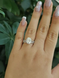 Moissanite Engagement & Wedding Band Set - 4.5