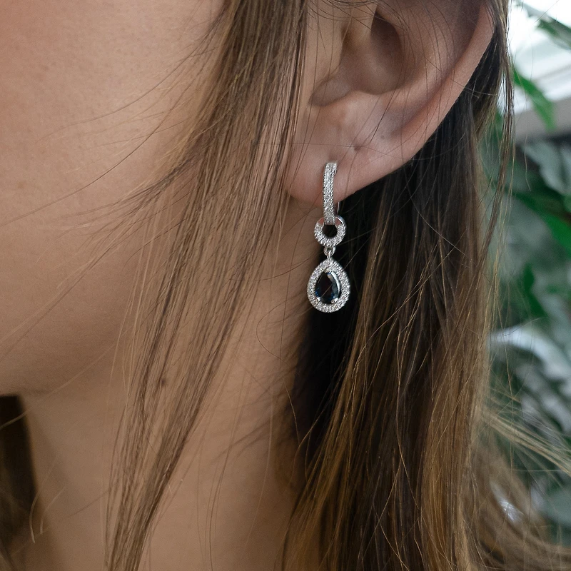 Sapphire and Diamond Earrings