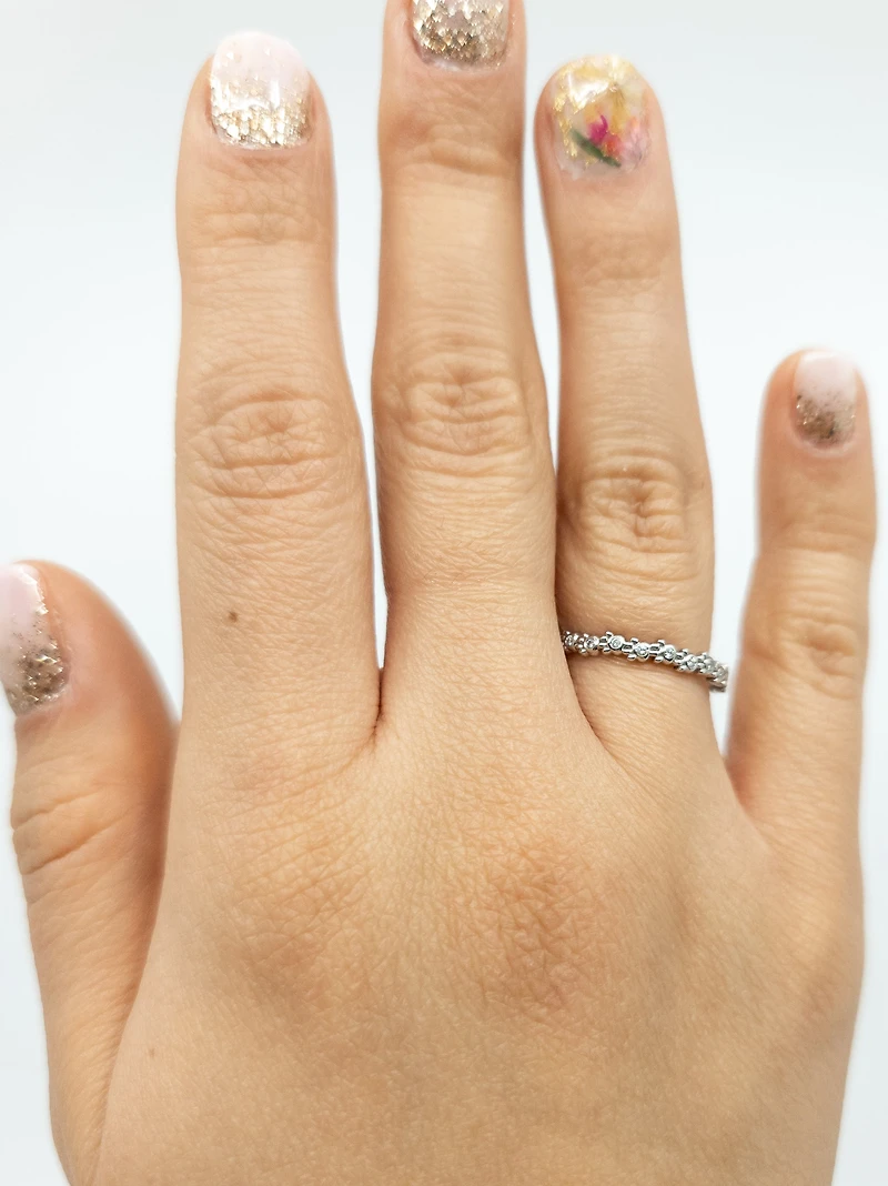 10K White Gold 0.065cttw Diamond Paw Print Ring, size 6.5