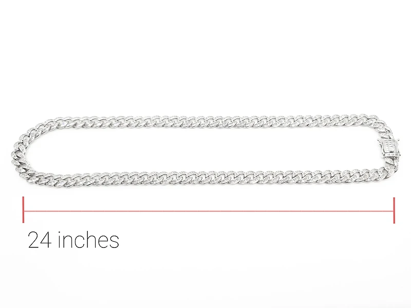 Sterling Silver Baguette CZ Chain