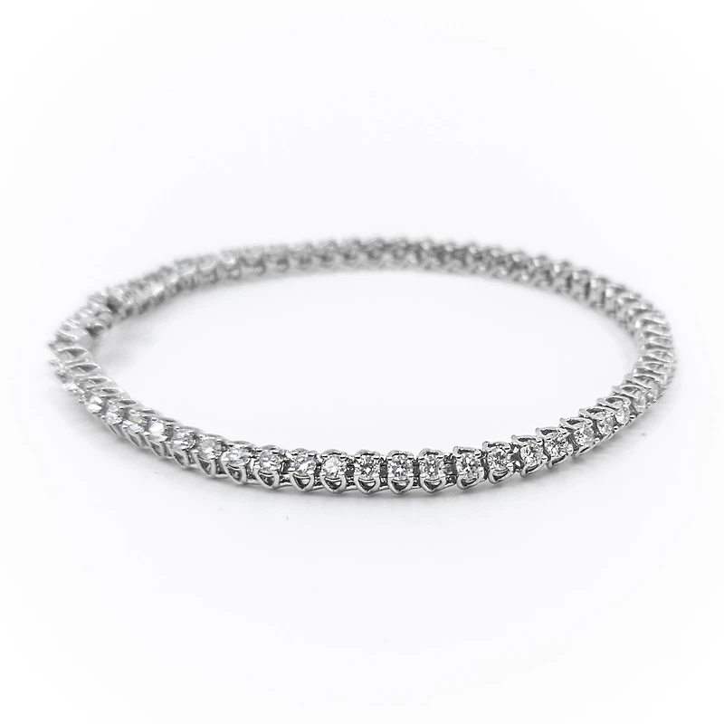 14K White Gold 3.0cttw Lab-Grown Diamond Tennis Bracelet