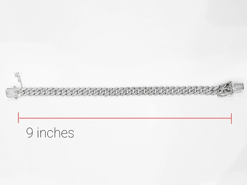 TRACKING - Sterling Silver & Cubic Zirconia Bracelet inches