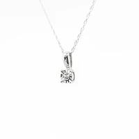 10K White Gold Diamond Pendant